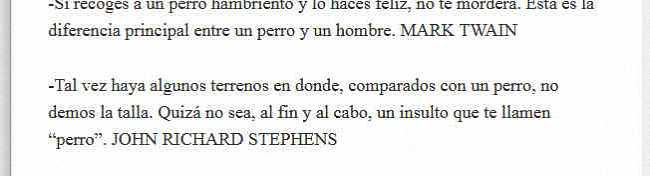 In the book Dog Quotations, (In Spanish).